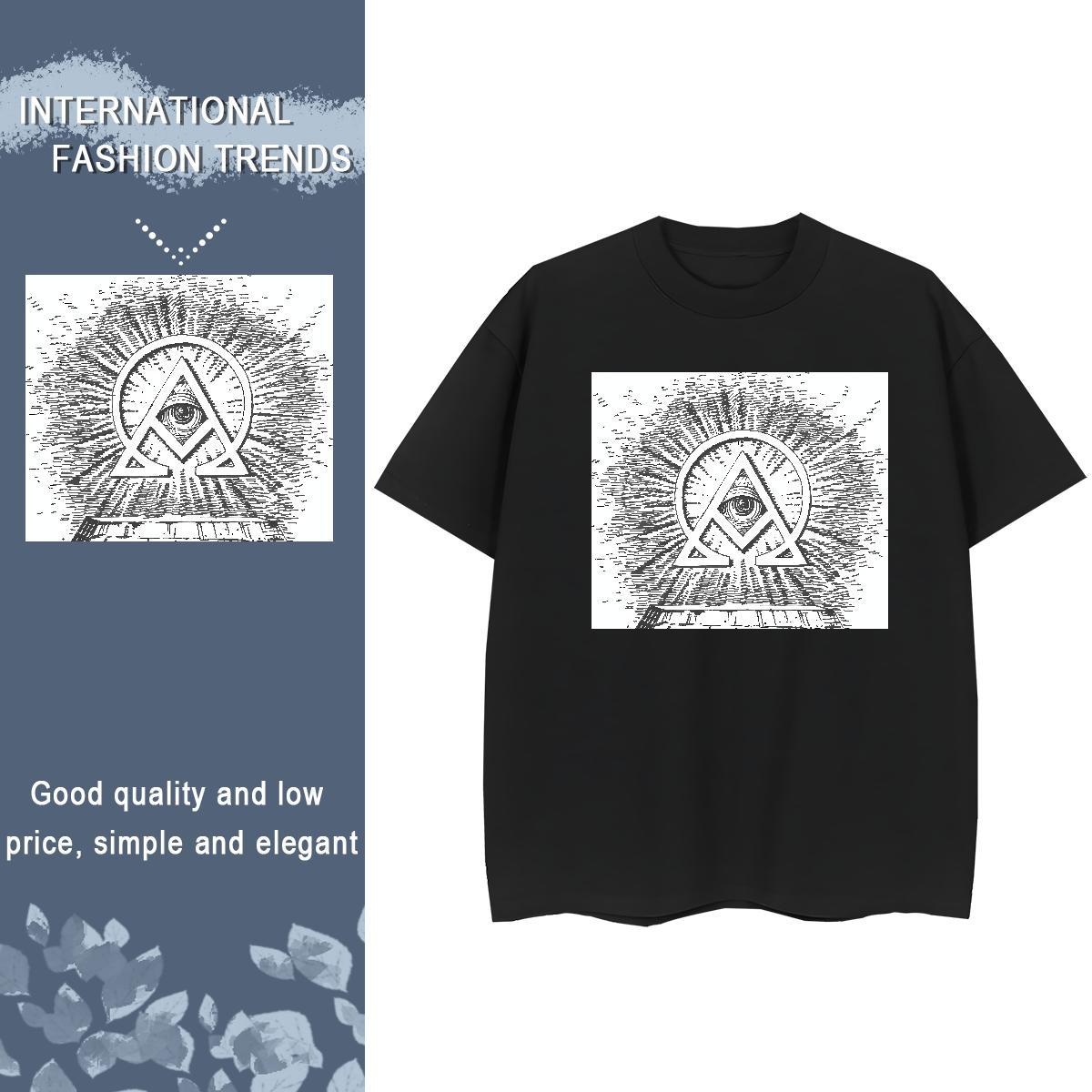 DIY Womens T Shirts 230g Pure Cotton Breathable Crew Neck Hip Hop eye of the devil Tshirt for Man Woman High quality Custom Cartoon Clothes Shirt
