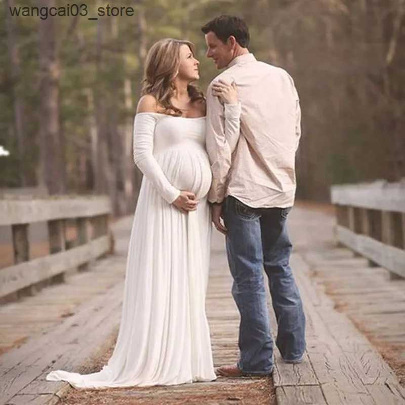 Maternity Dresses Sexy Summer Maternity Photography Props Pregnancy Long Dress for Photo Shoot Strapless Maxi Dresses Vestido L240910