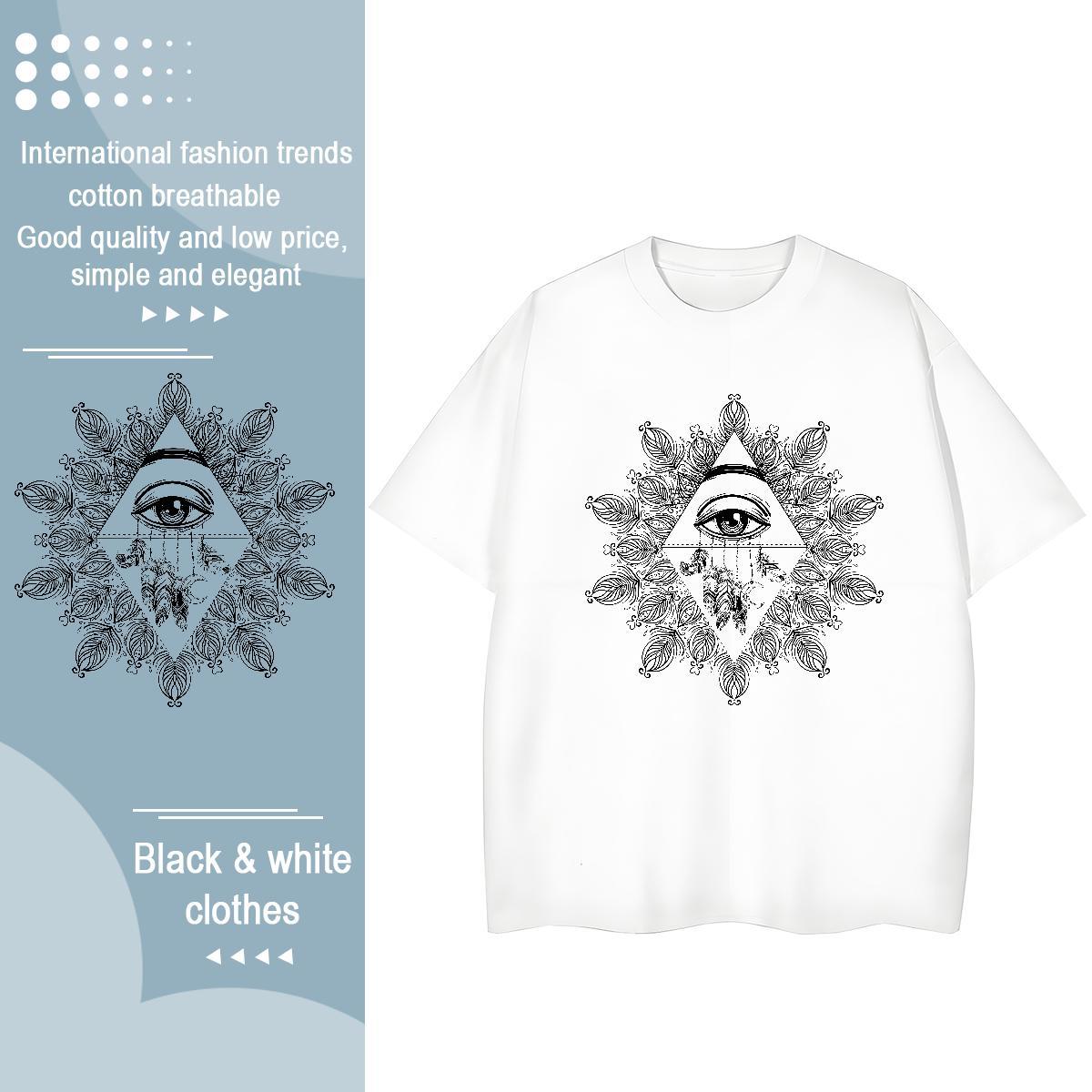 2024 Designer Women T Shirts 100% Cotton 230g Crew Neck Breathable Spring Summer eye of the devil Tshirt for Man Woman Loose Cartoon Floral Printing T