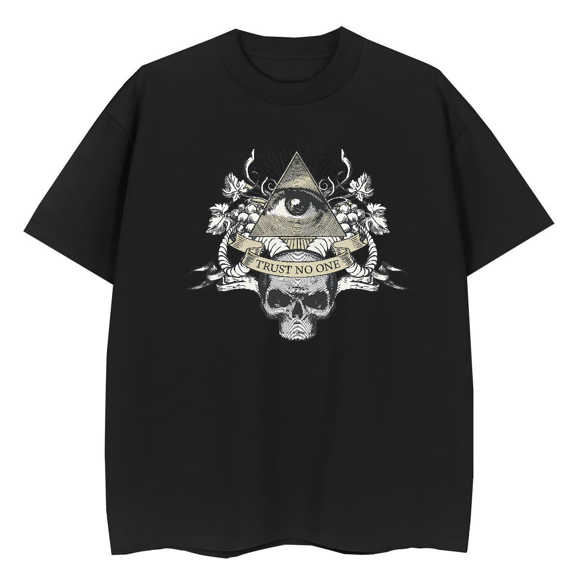 Brand T shirt 230g Pure Cotton Short sleeve Soft Casual eye of the devil Unisex Tshirts Lady DIY Printed Wear