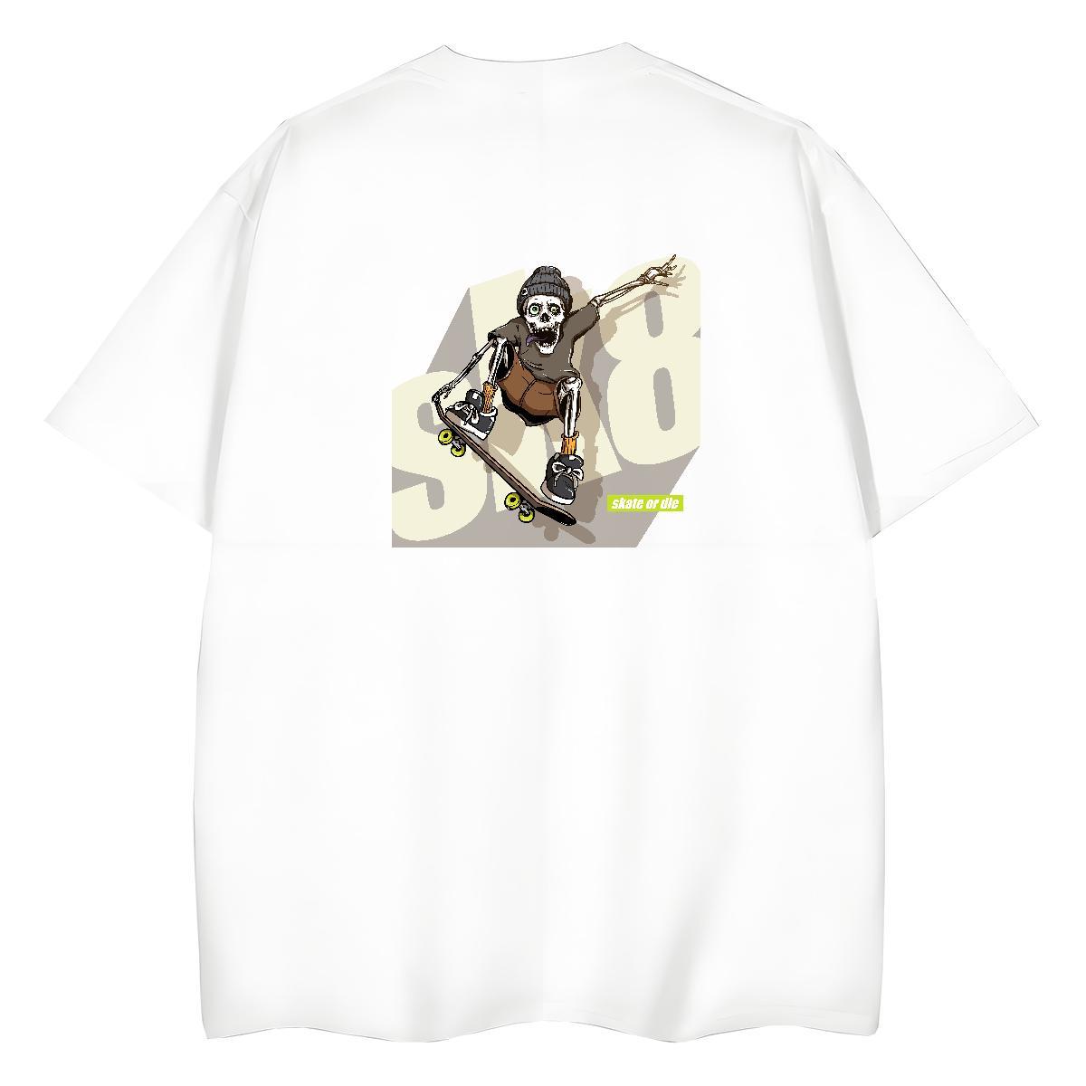 DIY Womens T Shirts 230g Cotton Crew Neck Hip Hop skull Womens Tshirts Designer Nice Custom Print Plus Size Clothings