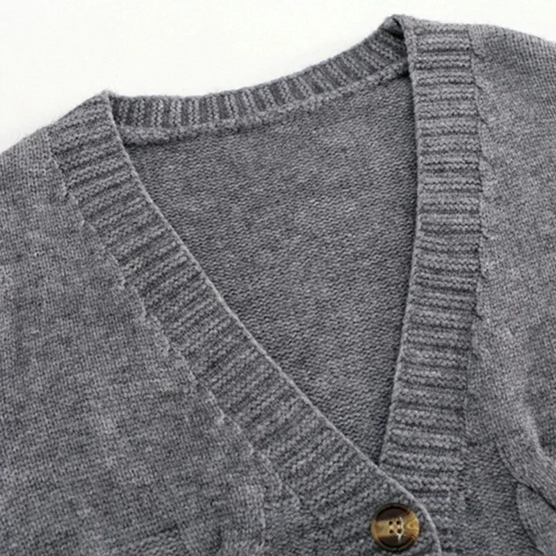 Women Cardigan Sweaters Button Knitwear Fall Winter Fashion Long Sleeve Vneck Knitted Jackets Tops Casual Female Sweater Coats 241007