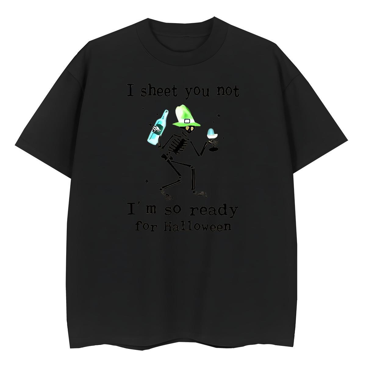 Fashion Casual T shirt 230g 100% Cotton Short sleeve Soft Hip Hop halloween Unisex Tshirts Loose fit DIY Printed Tee Shirt