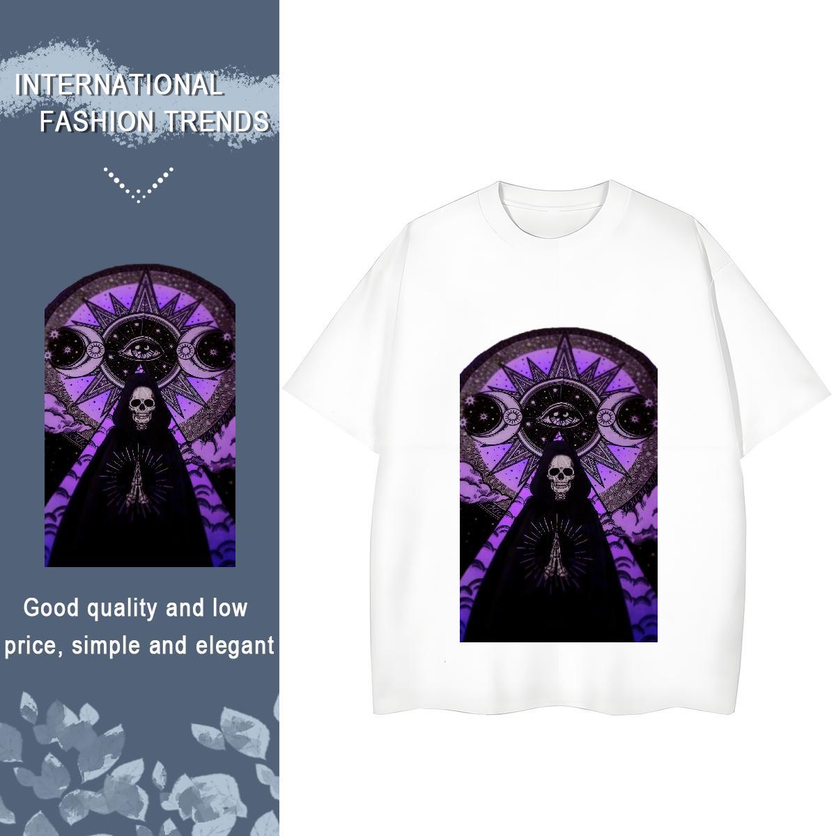 New Woman T Shirts 100% Cotton 230g Breathable Sports Street Wear skull Woman Tshirt Brand Graphic Polos
