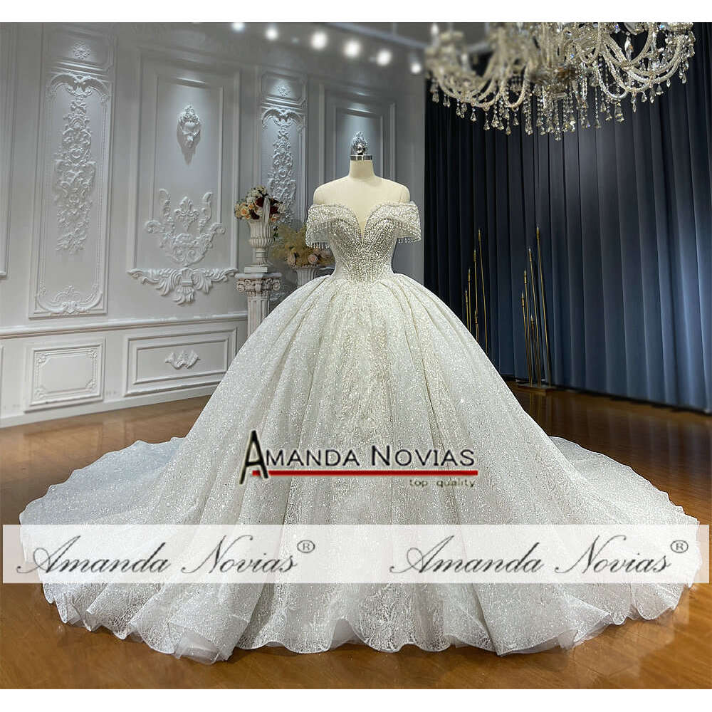 Wedding Dress Ball Gown Sweetheart Off The Shoulder Sequins or-Length Princess Bride Vestido De Noiva Custom Made