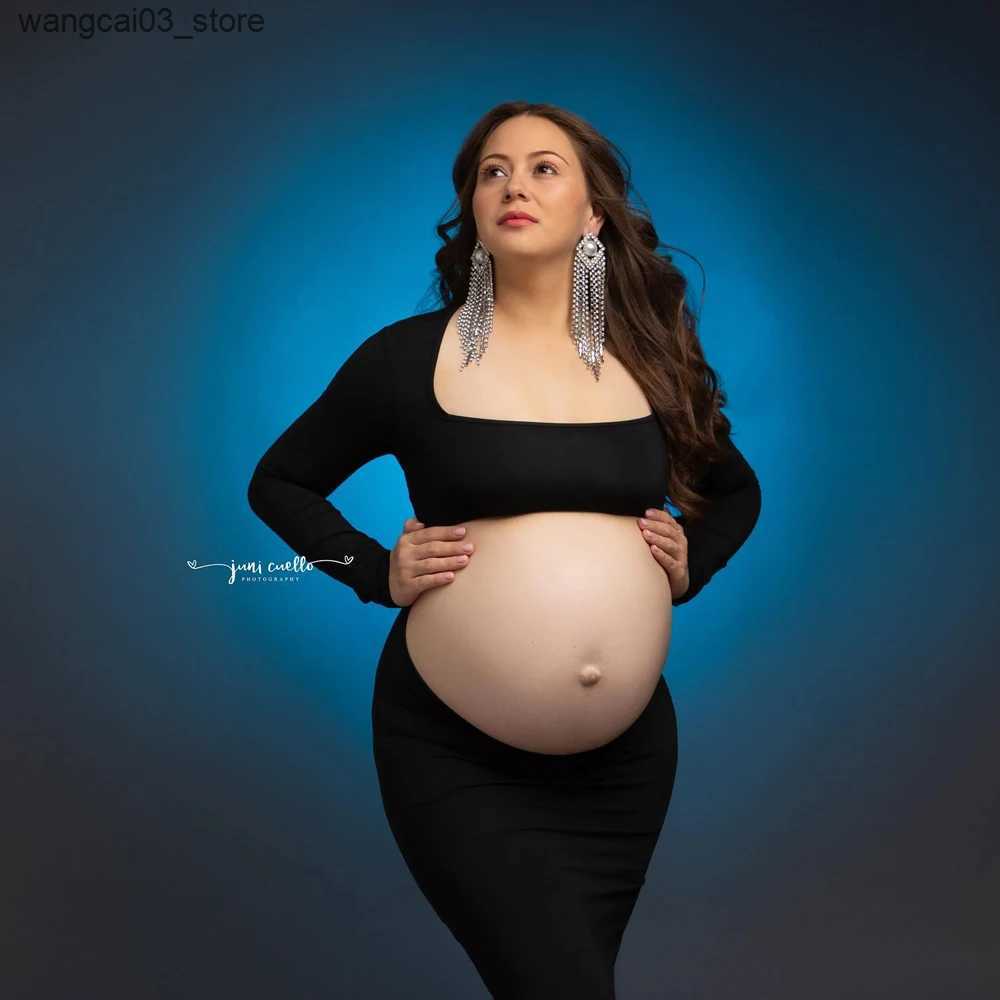 Maternity Dresses Maternity Dress For Photoshoot Stretch bodice dress Photography Studio Accessories Clothing Pregnant Women Exposed Belly Skirt L2409