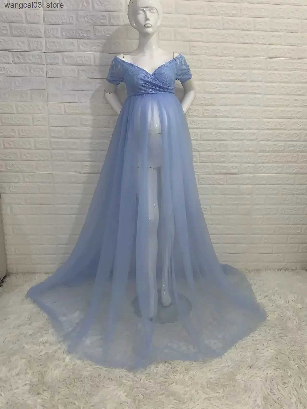 Maternity Dresses Maternity Tulle Maxi Dresses For Photoshooting Baby Show See Through Dress Pregnant Women Elgant Photography Party Dress L240910