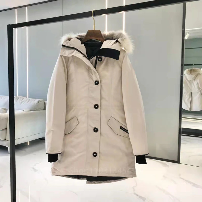 Winter Womens Canadian Parka Down Warm Jacket Windproof High-Quality Real Coyote Fur 241011 B5