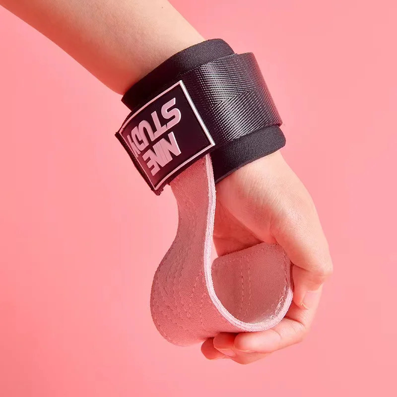 1Pair Cowhide Gym Gloves Pull-up Lifting Gymnastic Crossfit Anti-Skid Belt Wraps Support Palm Protection Pad Gloves For Women 241008