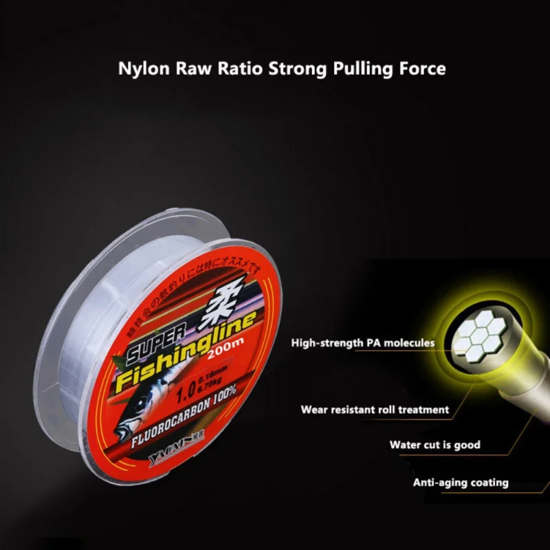 Super Strong 200m Nylon Fishing Line Japan Monofilament Fluorocarbon Coated Accessories For Carp Sea 241007