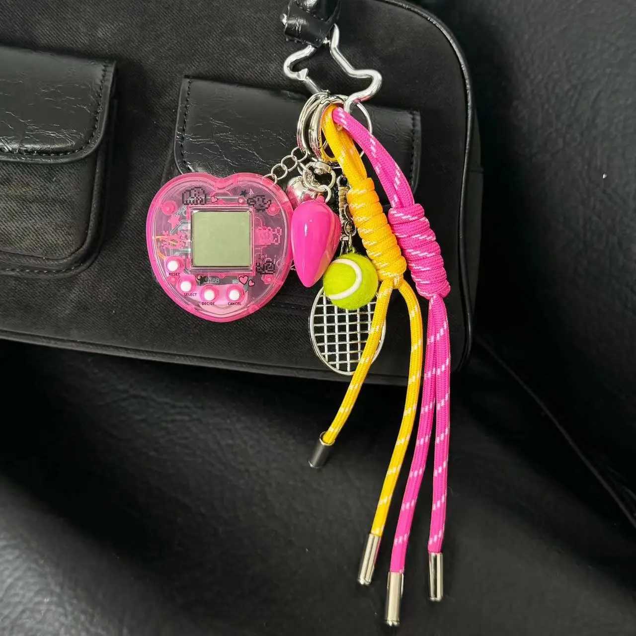Keychains Lanyards Ins Original Designed Baseball Keychain Nylon Woven Rope Pendant DIY Tren Heart Mixed Bag Phone Decor Handmade Women Girl Gift J241