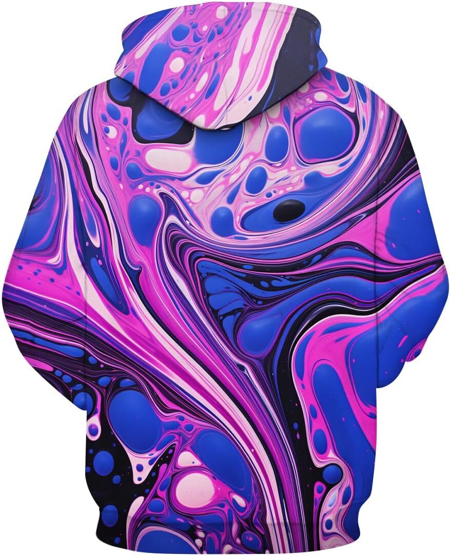 Hoodie for Mens Womens Mens Colorful Hoodie 3D Print Neon Abstract Graphic Hoodies Casual Sweatshirt Graphic Hoodies sweatshirt