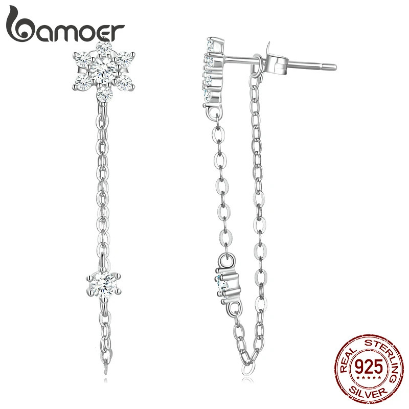 925 sterling silver tassel earrings suitable for women exquisite jewelry simple and bright star pendant wedding gifts 240906