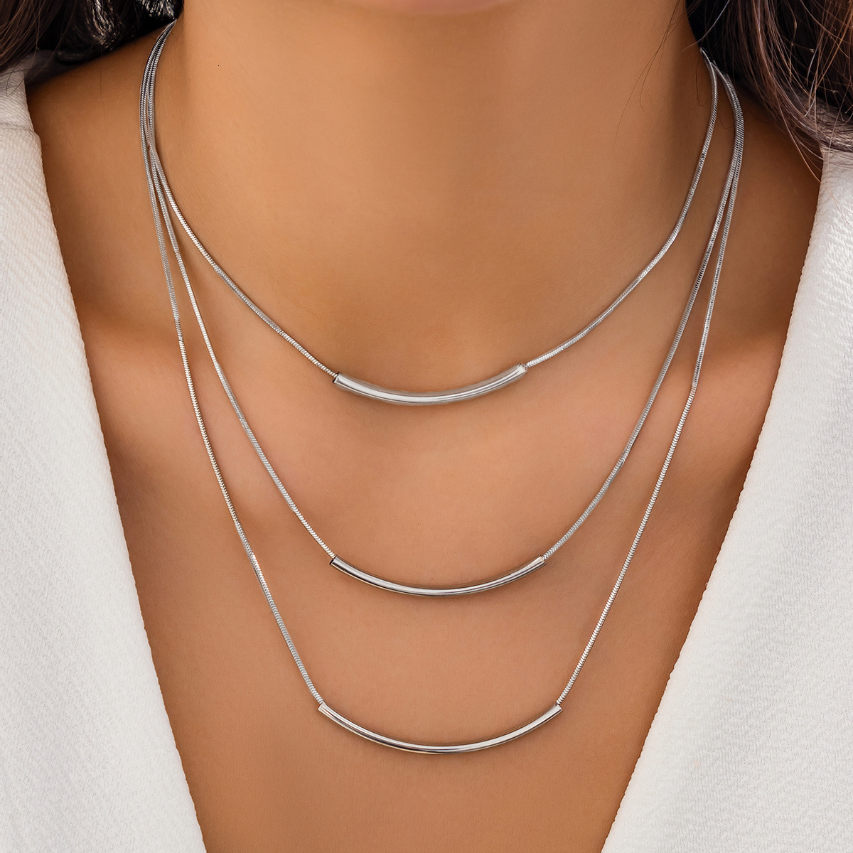 Jewelry minimalist crystal necklace, exaggerated layered butterfly Buddha's hand, multi-layer tassel necklace to