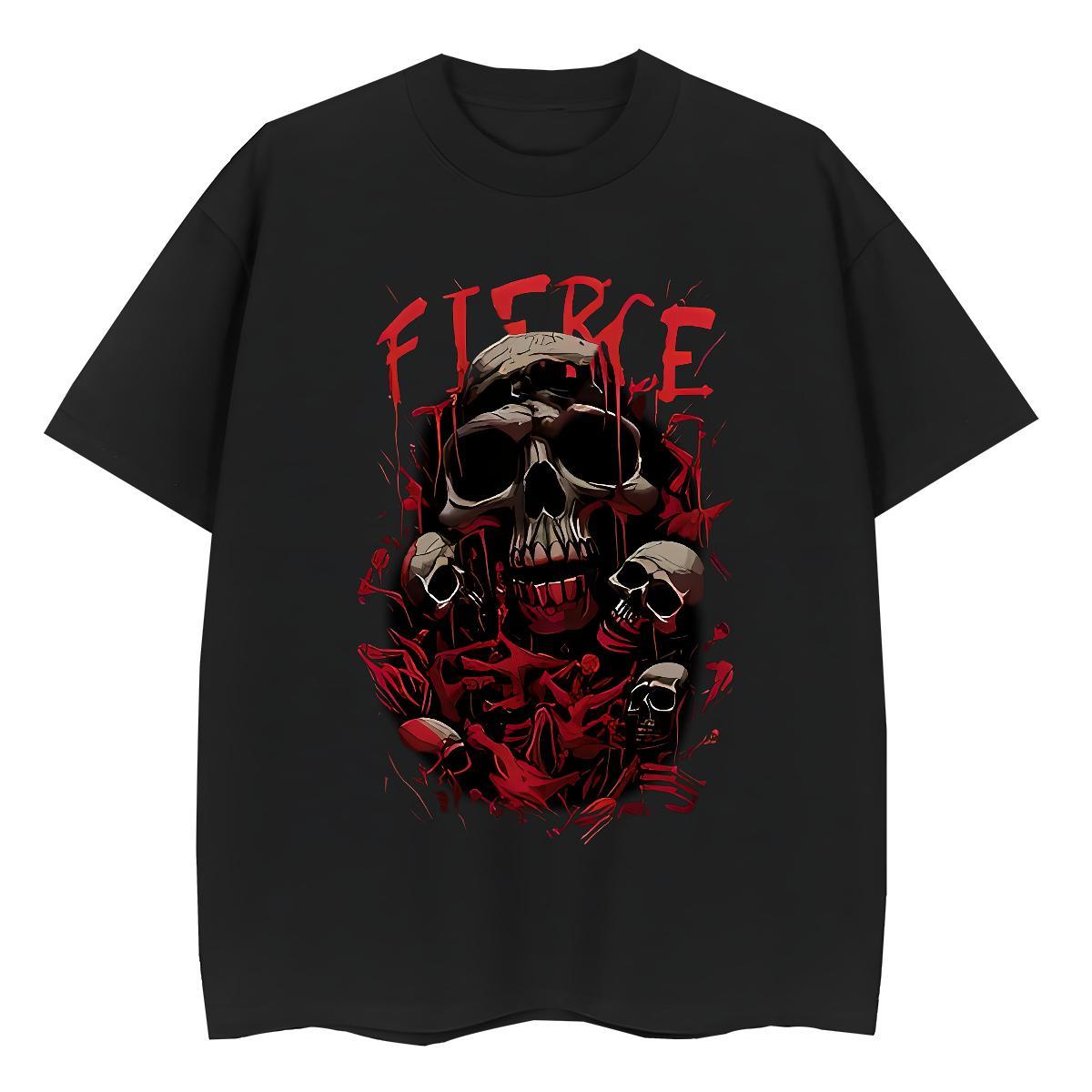 2024 T-Shirts for Women 230g Pure Cotton Breathable Soft Summer Casual skull Women Tshirts 5A DIY Anime Printed Polos
