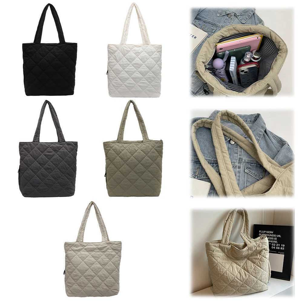 Shoulder Bag for Women with Inner Pocket Handbag Quilted Zipper Puffer Work Large Purse Travel 241011