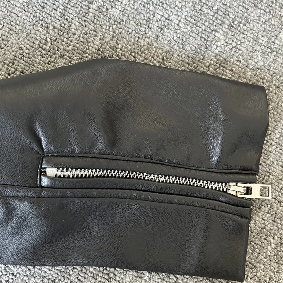 Taop Za Autumn Womens Fashion Warm and Slim Fit Lapel Short Leather Jacket Simple Jacket 241011