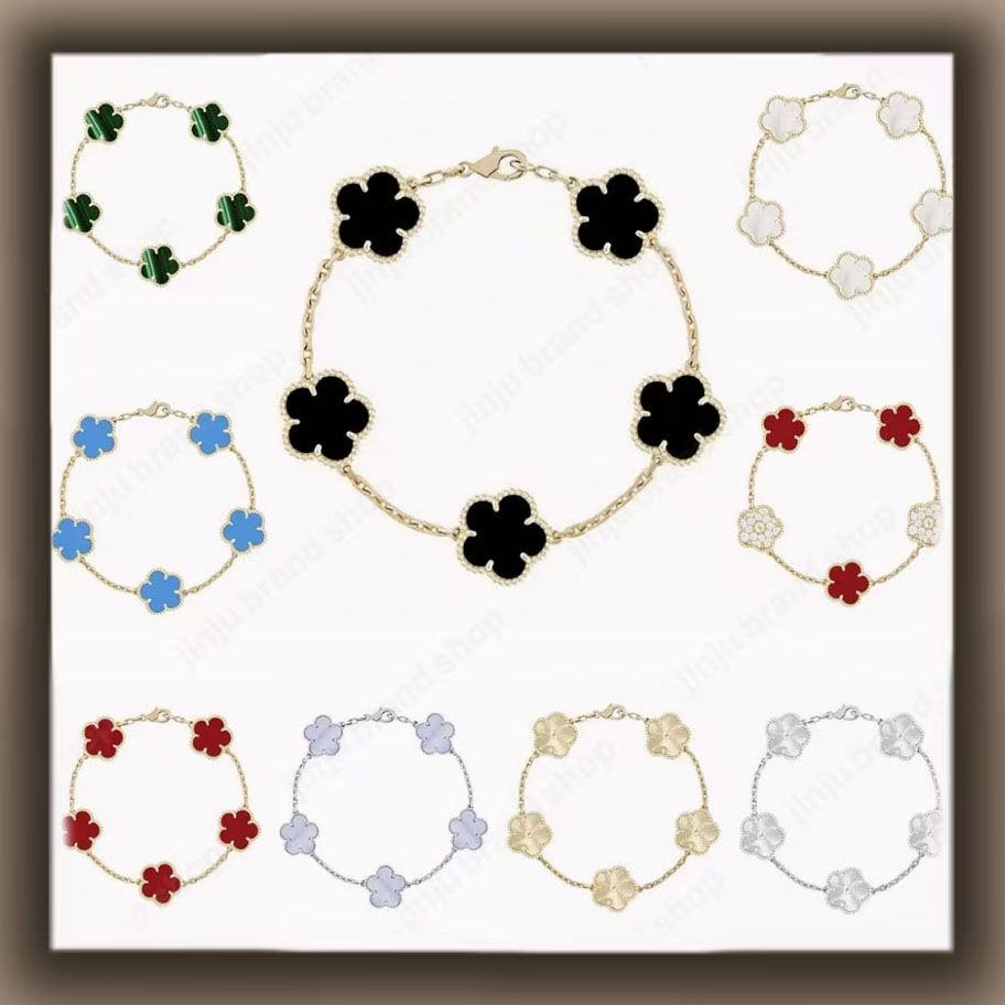 5 flower bracelet designer jewlery designer for women luxury clover bracelet sterling silver jewelry 925 diamond bracelet fashion braclet bracelet wholesale gift