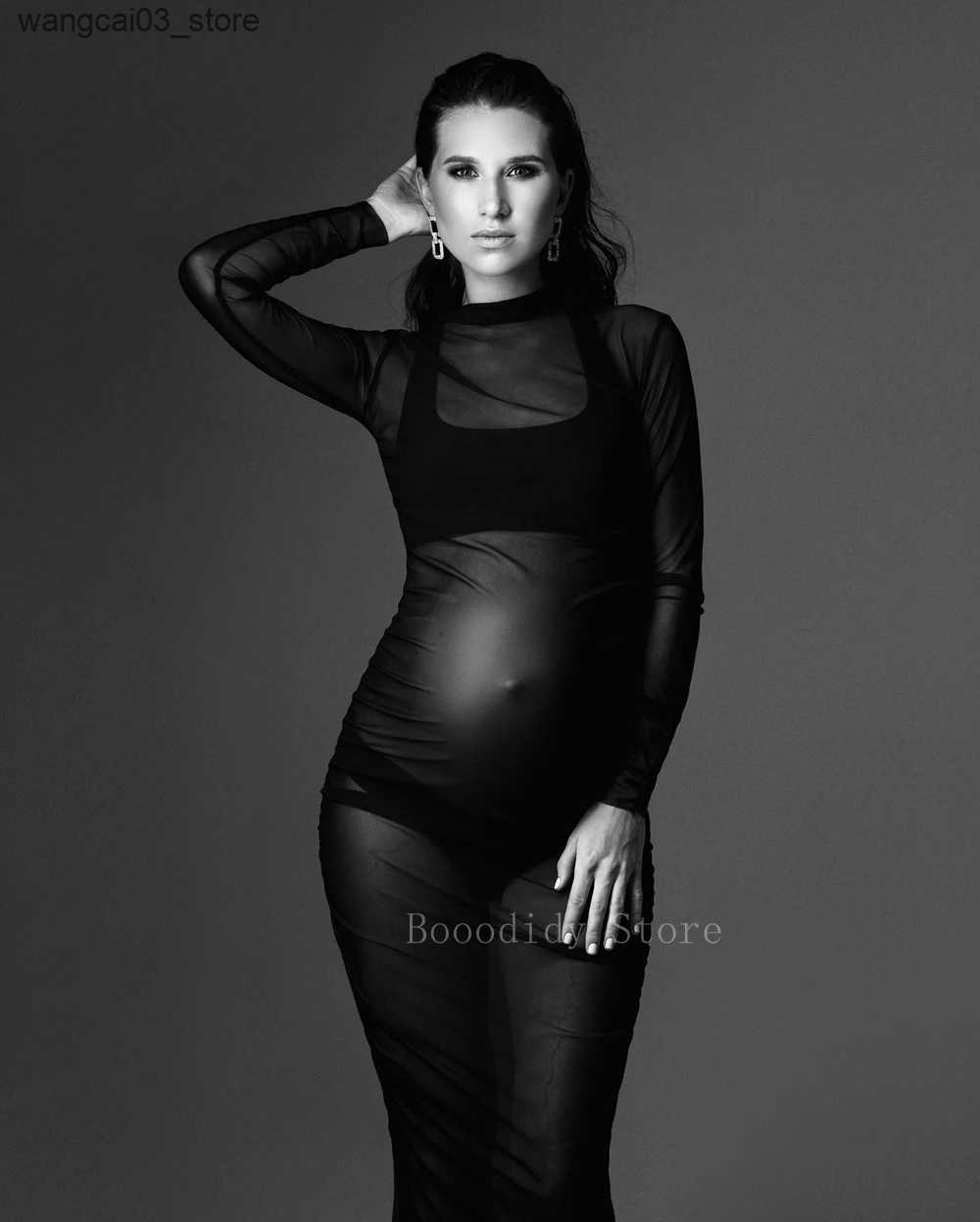 Maternity Dresses Maternity Dresses For Photo Shoot Pregnancy Women Bodycon Stretchy Maxi Long Clothes for Pregnant Photography Babyshower Props L2409