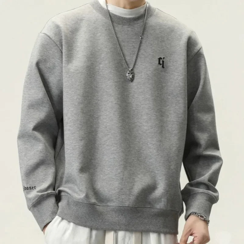 Mens clothing strapless hooded sweatshirt mens sportswear Crewneck round neck top letter black aesthetically warm uned 241011