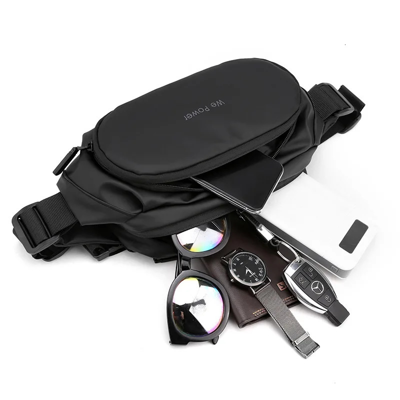 Mens waist bag multifunctional luggage outdoor sports messenger bag splash proof luggage mens phone bag 241008