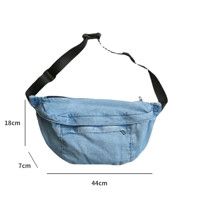 Womens belt bag mens hip-hop fashion homeless travel wallet mobile phone bag unisex cross body sling bag denim bag shoulder bag 241008