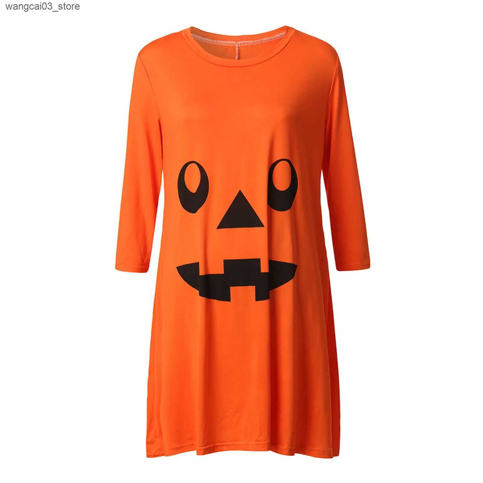 Maternity Dresses 2024 Halloween Women Mom Pregnancy Maternity Nursing New Cartoon Cute Pumpkin Fashion Long Sleeve Dresses Clothes L240910 L240910