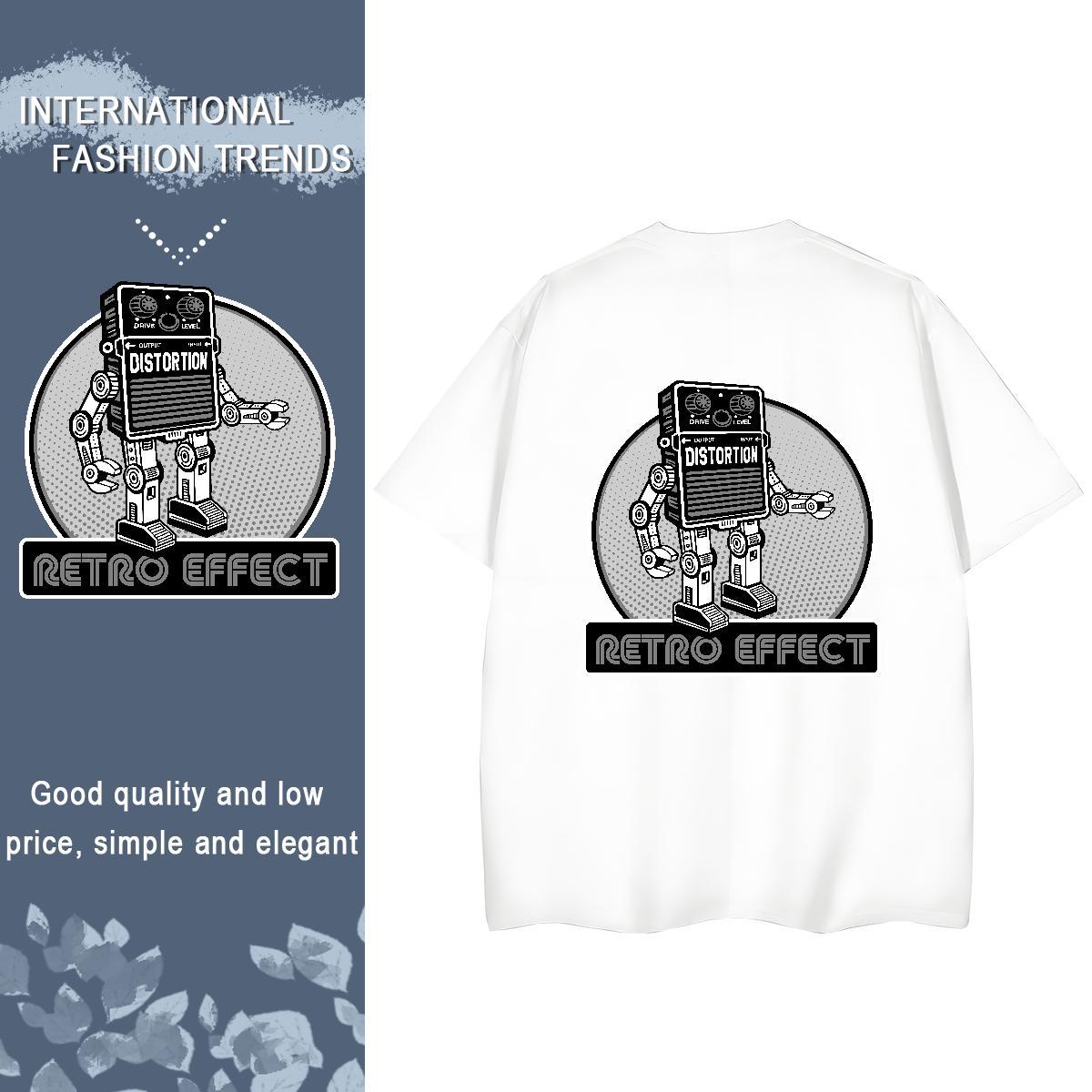 New Arrival Woman T Shirts 230g Pure Cotton O-Neck Short Sleeve Street Wear robot Women Tees Unisex Anime Tshirts