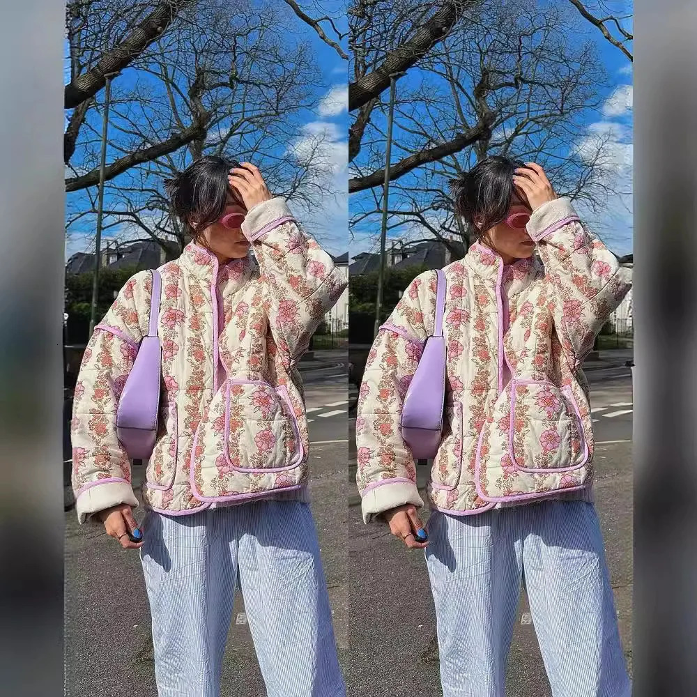 2024 Arrive Jackets Autumn and Winter Parkas Styles Printed Womens Cottonpadded Clothing 240930