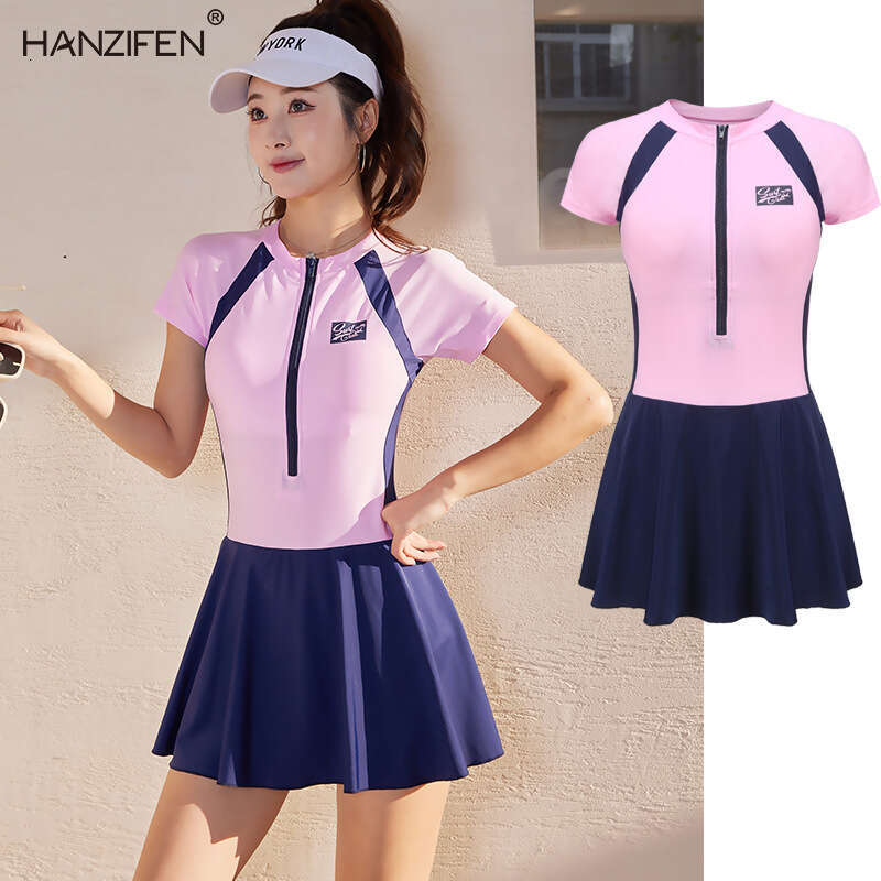 Sports For One-Piece Conservative Body Covering And Slimming In Instagram Style Professional Women's Large Hot Spring Swimsuit
