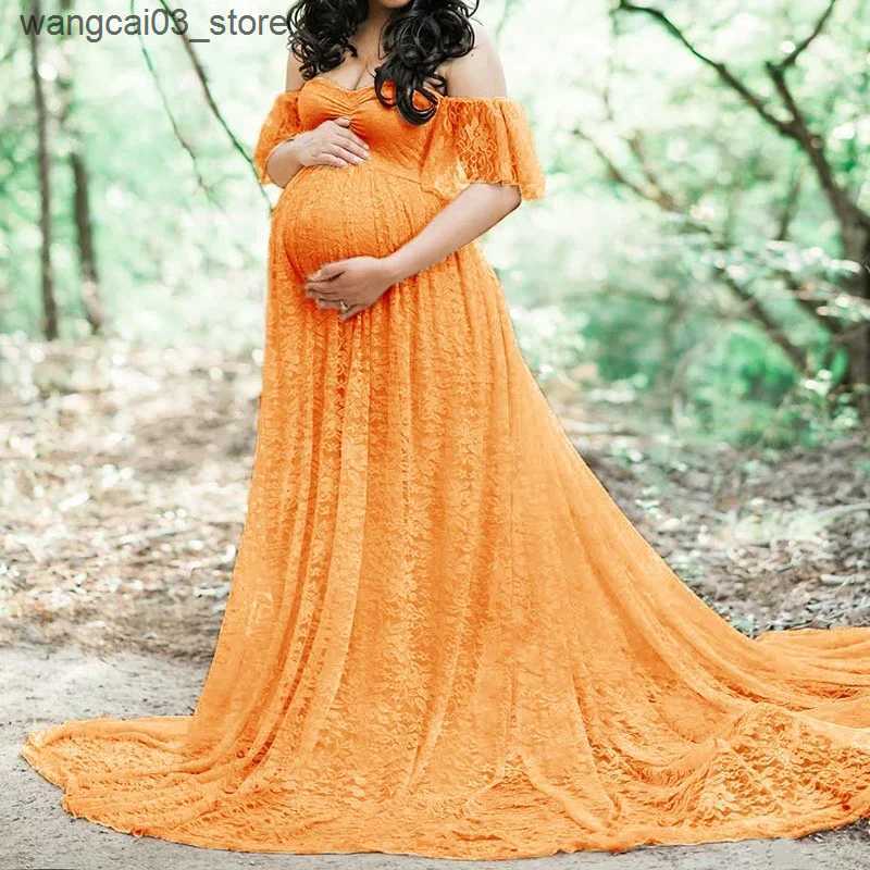 Maternity Dresses Elegant Lace Maternity Dress Photography Photo Session Props Dresses for Pregnant Women Clothes Pregnancy Dress for Photo Shoot L240