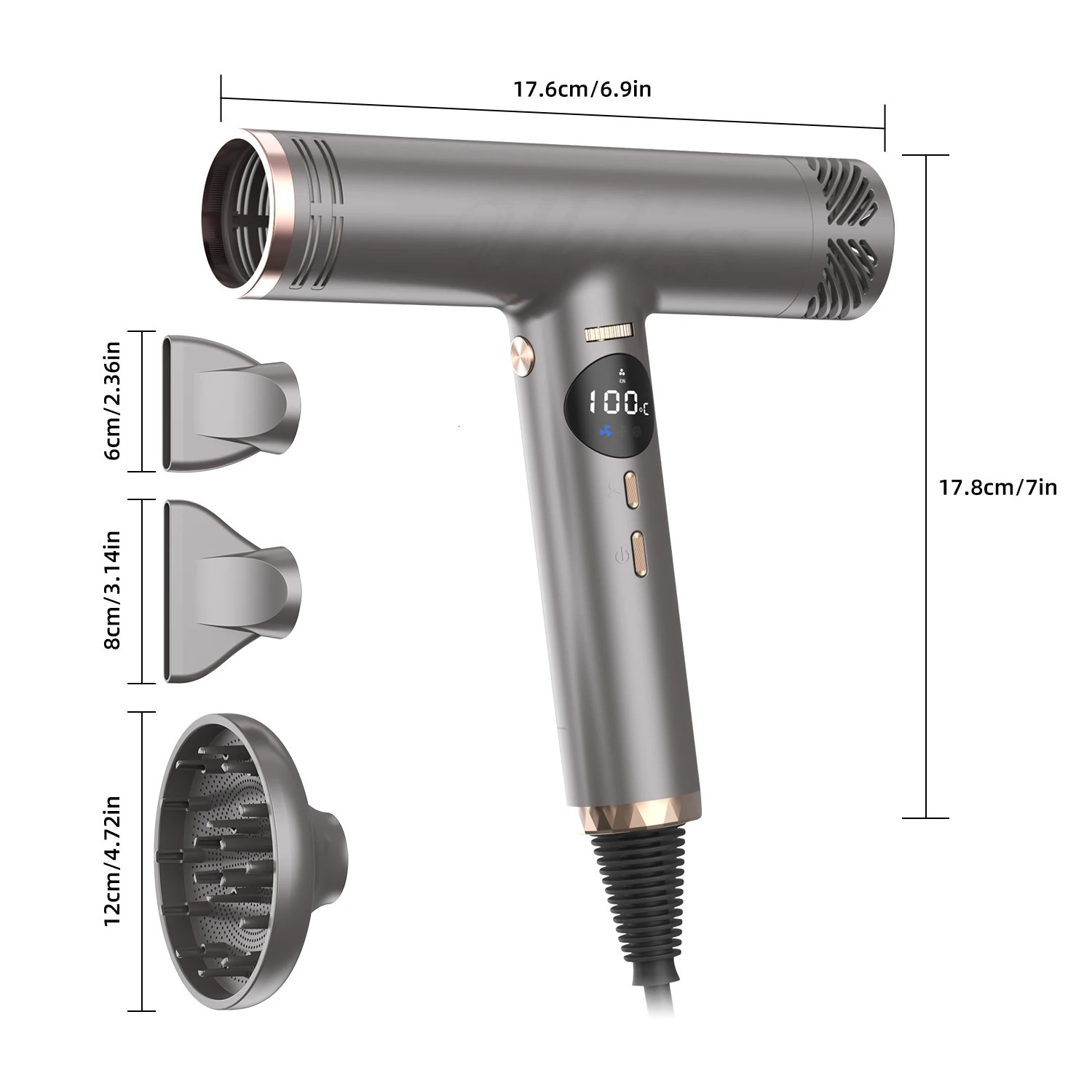 Professional High Speed Hair Dryer Curler Fast Dry With Hair Curling Nozzle Styling 110000rpm Hair Dryer Negative Ion High Speed 241009