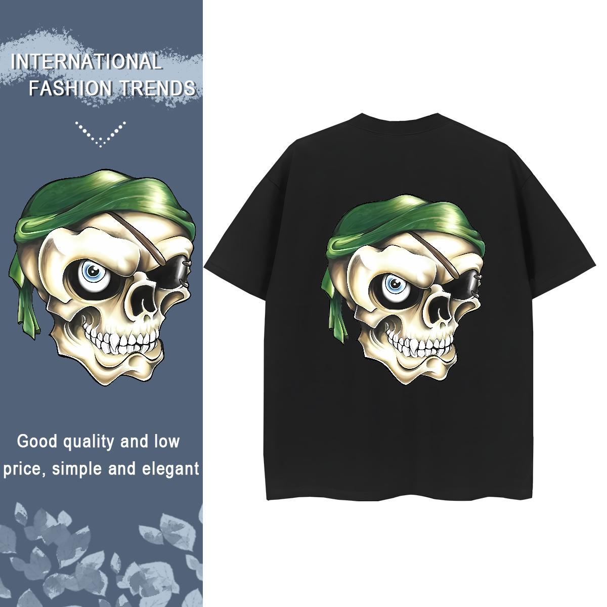 2024 Designer T Shirt For Woman 100% Cotton 230g Round Neck Short Sleeve Beach skull Lady T shirt Loose fit Cartoon Floral Printing Tops Shirt