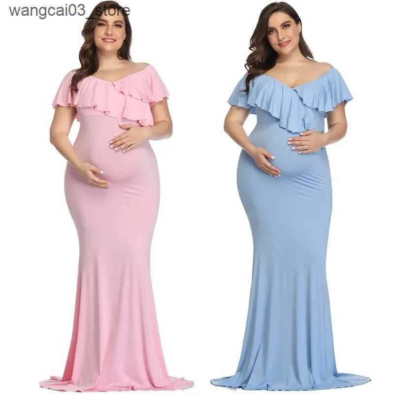 Maternity Dresses New Maternity Dresses Maternity Photography Props Plus Size Dress Elegant Fancy Cotton Pregnancy Photo Shoot Women Long Dress L24091