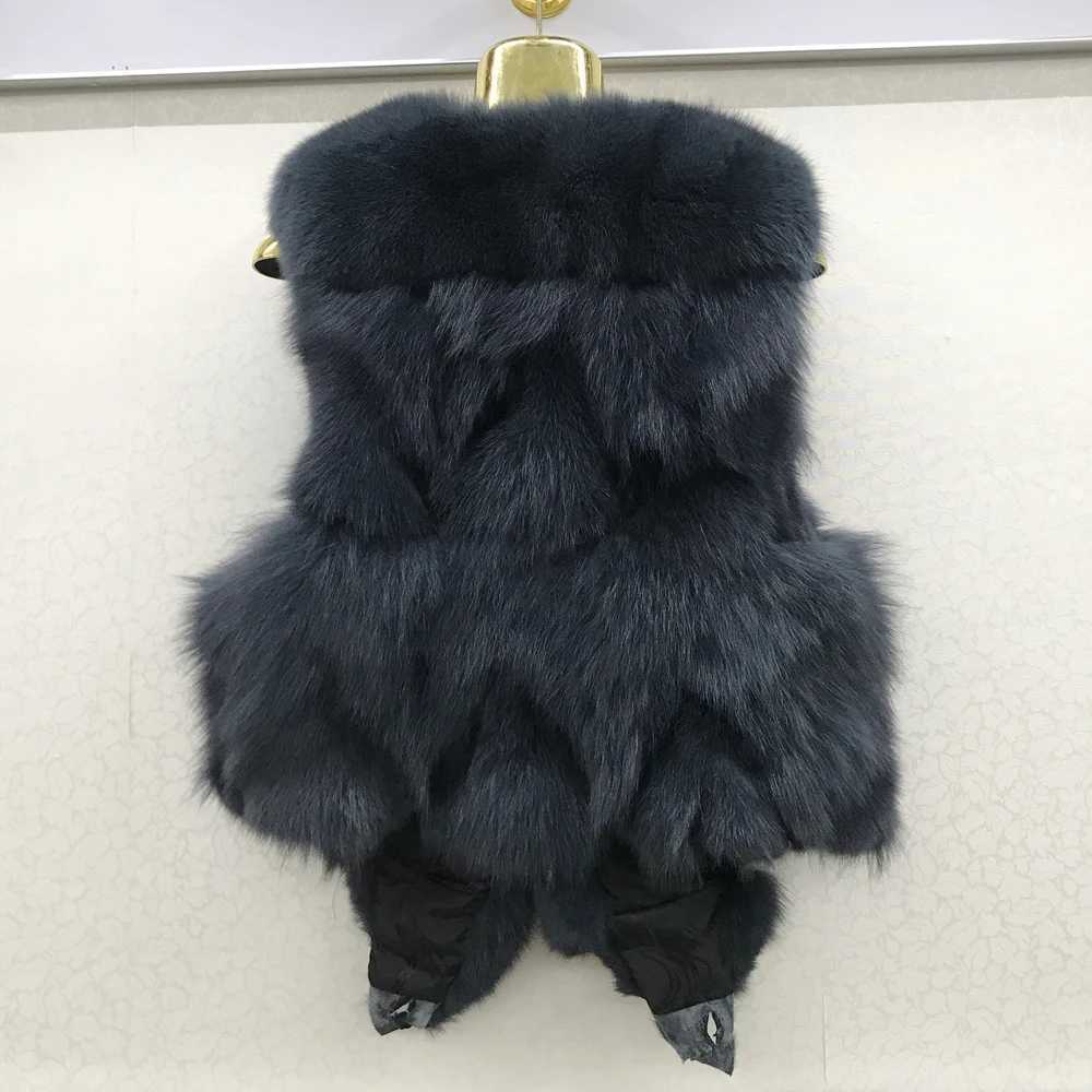 2024 hot selling womens 100% genuine fox fur vest natural soft fox fur sleeveless jacket womens high-quality warm fox fur vest W241010