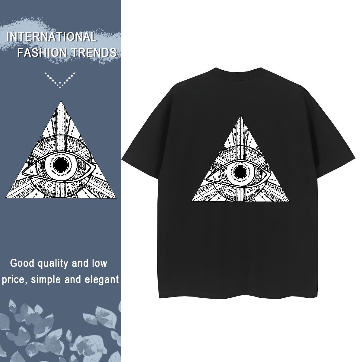 2024 Designer T-Shirts 230g 100% Cotton Short sleeve Soft Hip Hop eye of the devil Women Tshirts Wholesale DIY Anime Tops