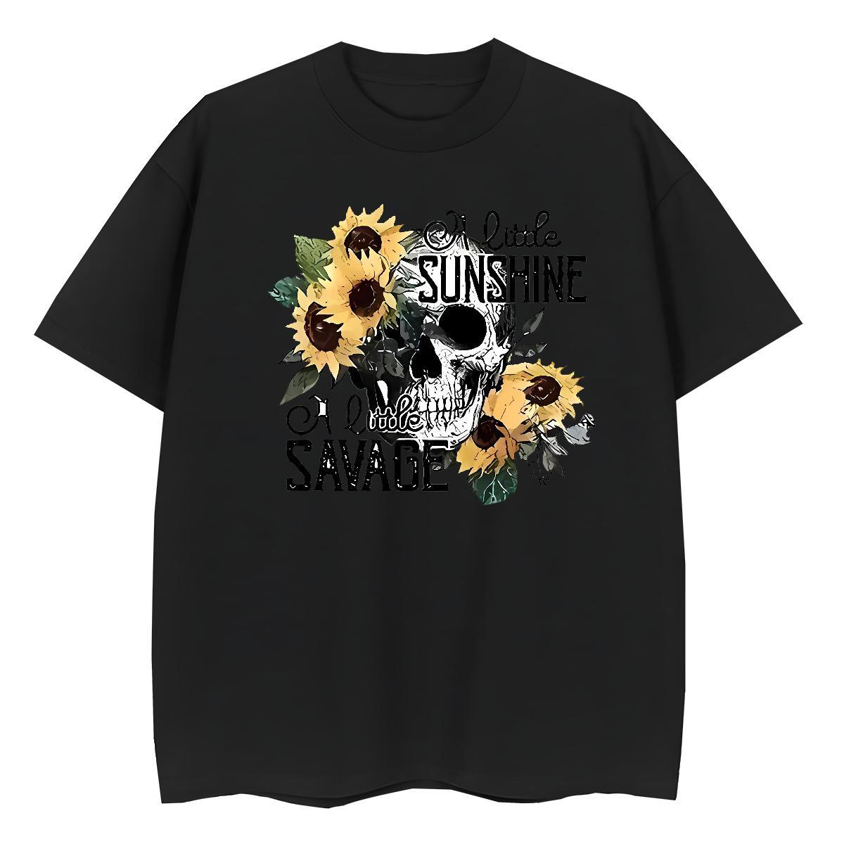 Fashion Casual T Shirt For Woman 100% Cotton 230g Crew Neck Hip Hop Street flower Woman Tshirt Designer Custom Printing Wear
