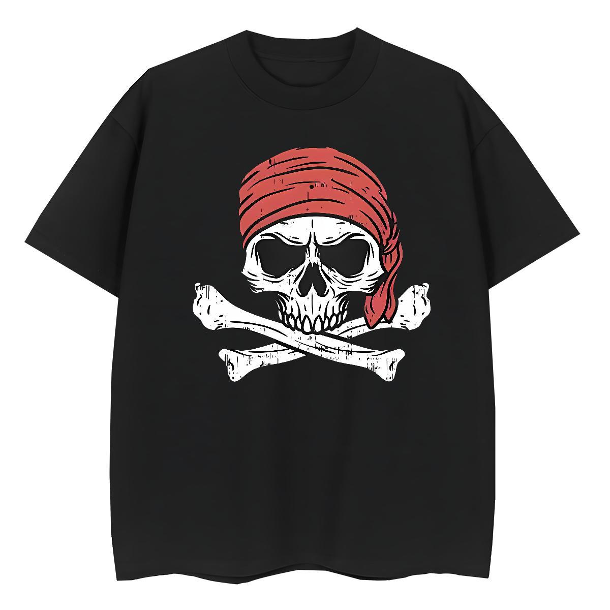 Custom Women T Shirts 100% Cotton 230g Breathable Crew Neck Street Casual skull Womens Tshirts Unisex Cartoon Anime Clothes Shirt