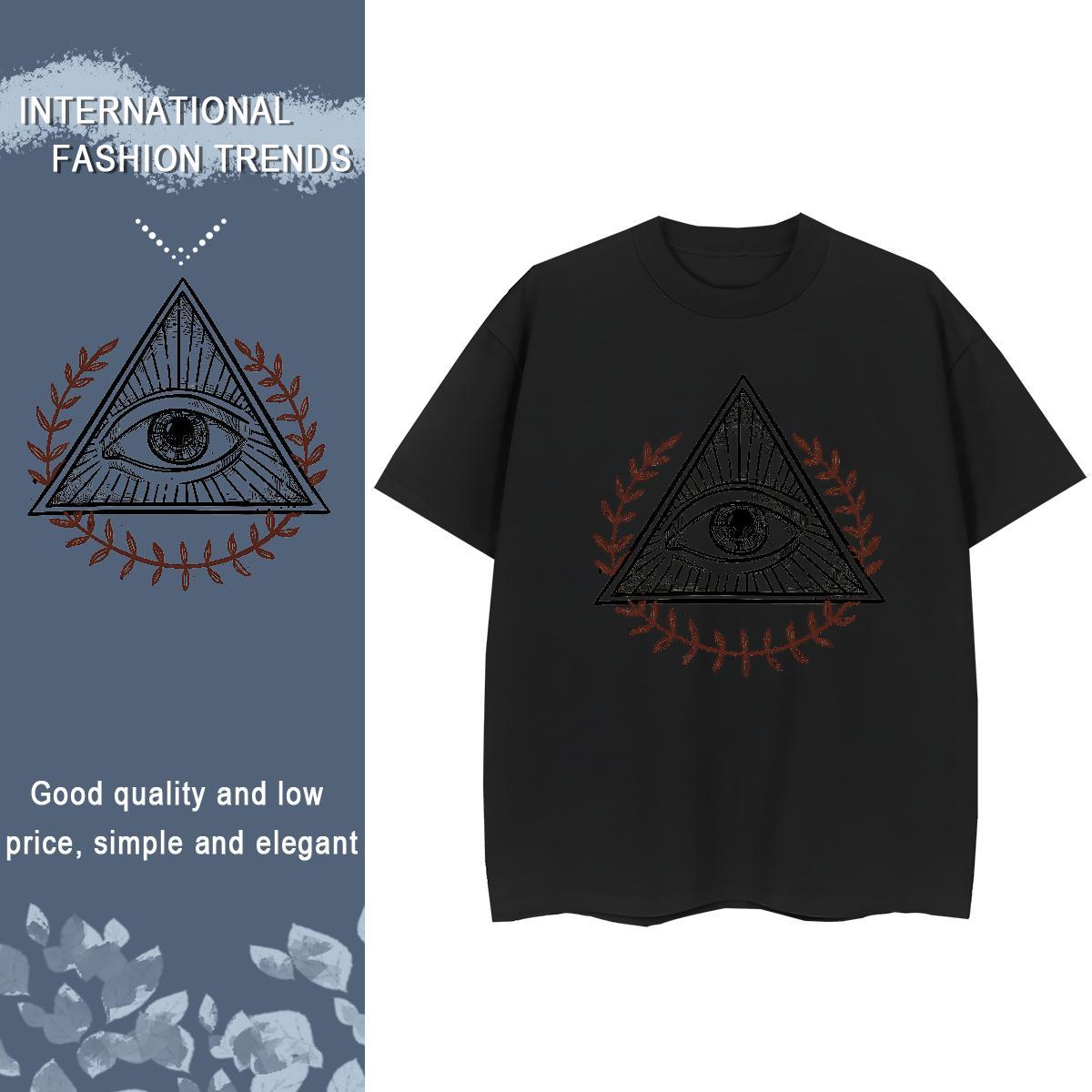 2024 Casual T-Shirts 230g Pure Cotton Short sleeve Soft Casual Daily Wear eye of the devil Couples T Shirts Popular DIY Anime Clothings