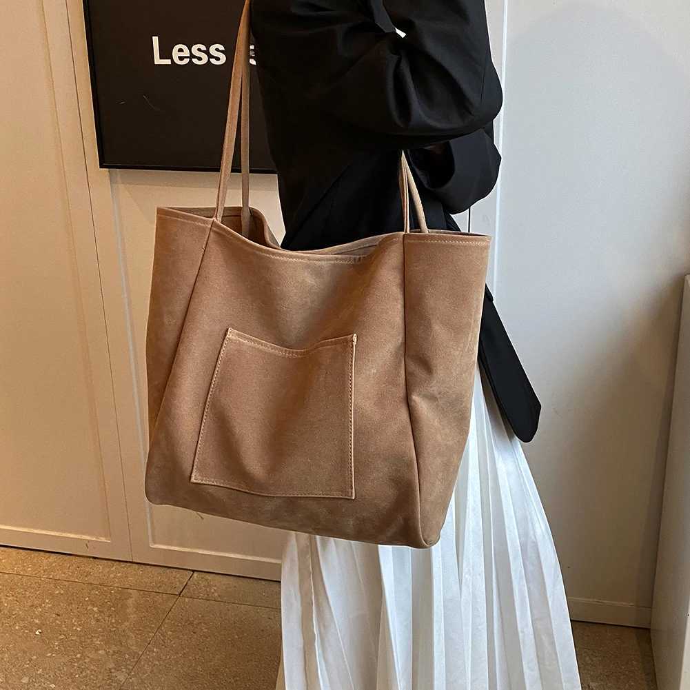 Suede Shoulder Bag for Ladies s Handbags Purse Fashion Large Capacity 2024 New Autumn and Winter Versatile Commuting Tote 241011