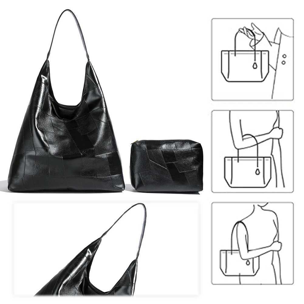 Ladies Pu Shoulder Bag Vegan Leather Tote Large Capacity Retro Handbag Casual Purse Fashion Shopper 241011