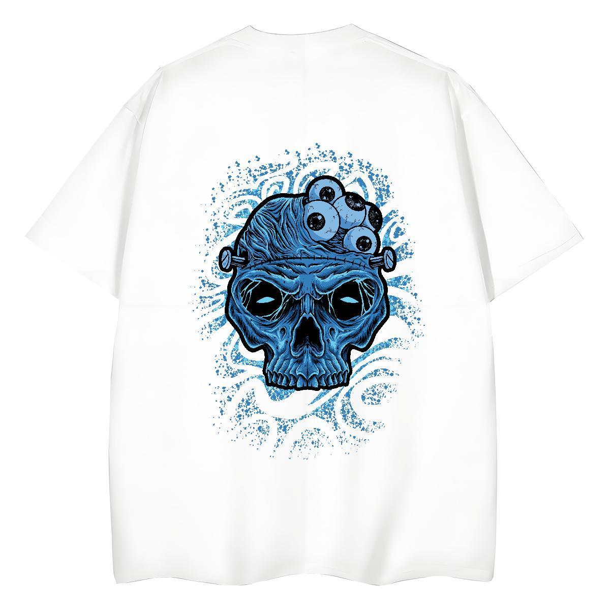 New Arrival Women T Shirts 100% Cotton 230g O-Neck Short Sleeve Casual skull Womens Tshirts Female Oversized Top Tees