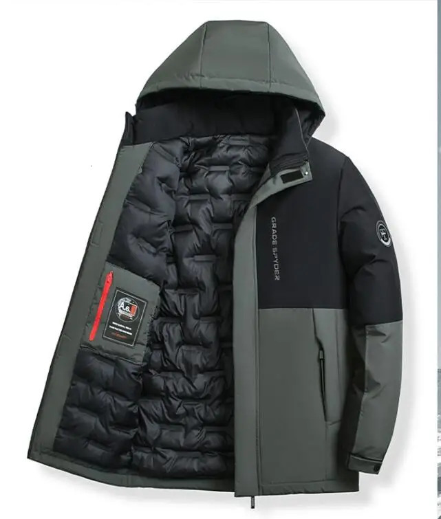 Plus Size Classic waterproof casual Parka mens jacket winter warm thick hooded Parkas jacket mens autumn jacket 241007