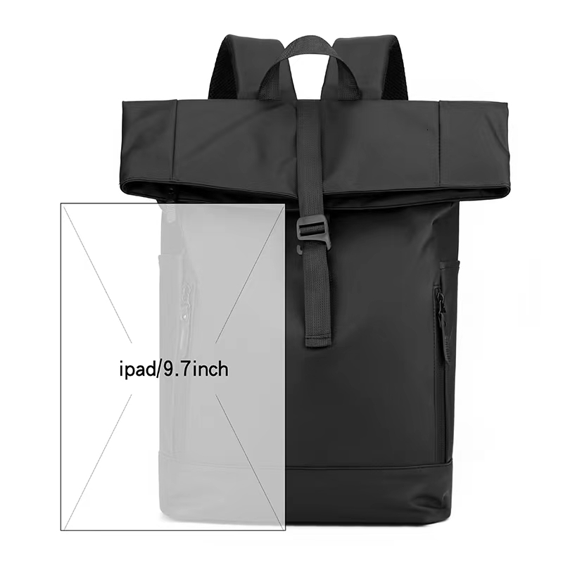 Mens Backpack Waterproof Rollup Expandable Travel Bag Large Capacity Laptop School Bags for Men Casual Daypack y240925