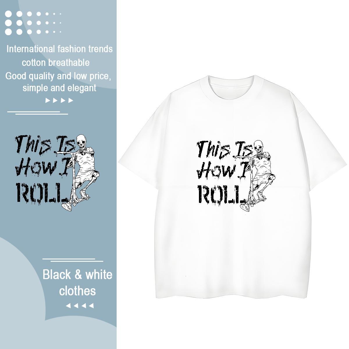 2024 T shirt 230g 100% Cotton Round Neck Short Sleeve Hip Hop logo Couples T Shirts Unisex Custom Print Oversized Tees Shirts