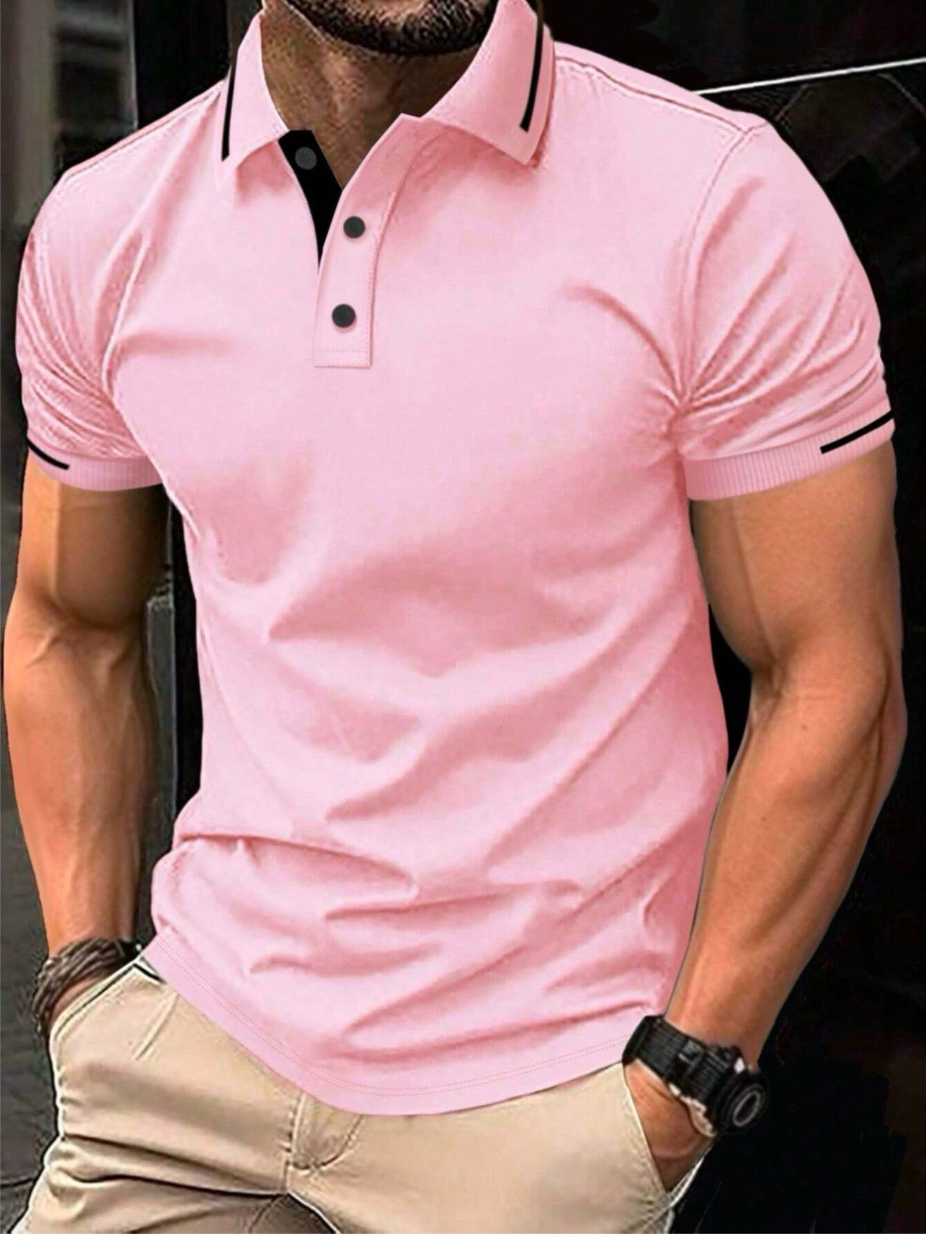 T Polo Mens Shirt Shirt Summer Stripe Polos Casual Mens Fashion Street Man Tee Clothing Shirt s ee