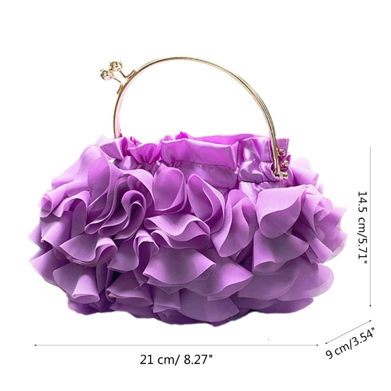 Flower Handbag Trendy LadyPurse Evening Bag Crossbody Shoulder Elegant Party Banquet Wedding Clutches Floral Tote 240925
