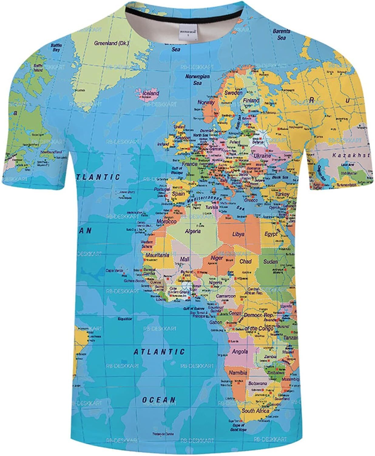 Mens T shirt Unisex 3D T Shirts Men World Map Printed T-Shirt Funny Summer Tops Graphic Tee Slim Fit Athletic Top Basic Blouse graphic tee Casual tops