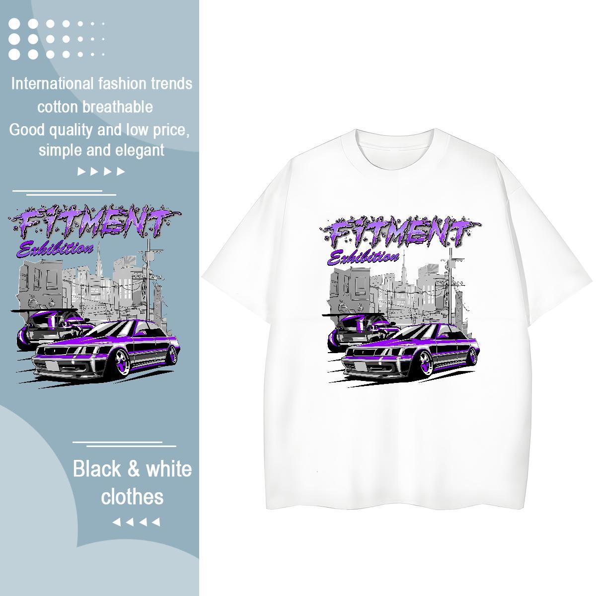 New Arrival Women T Shirts 230g Pure Cotton O-Neck Short Sleeve High Street Hip Hop car Unisex Tshirts Lady Customized Print Tee Shirt