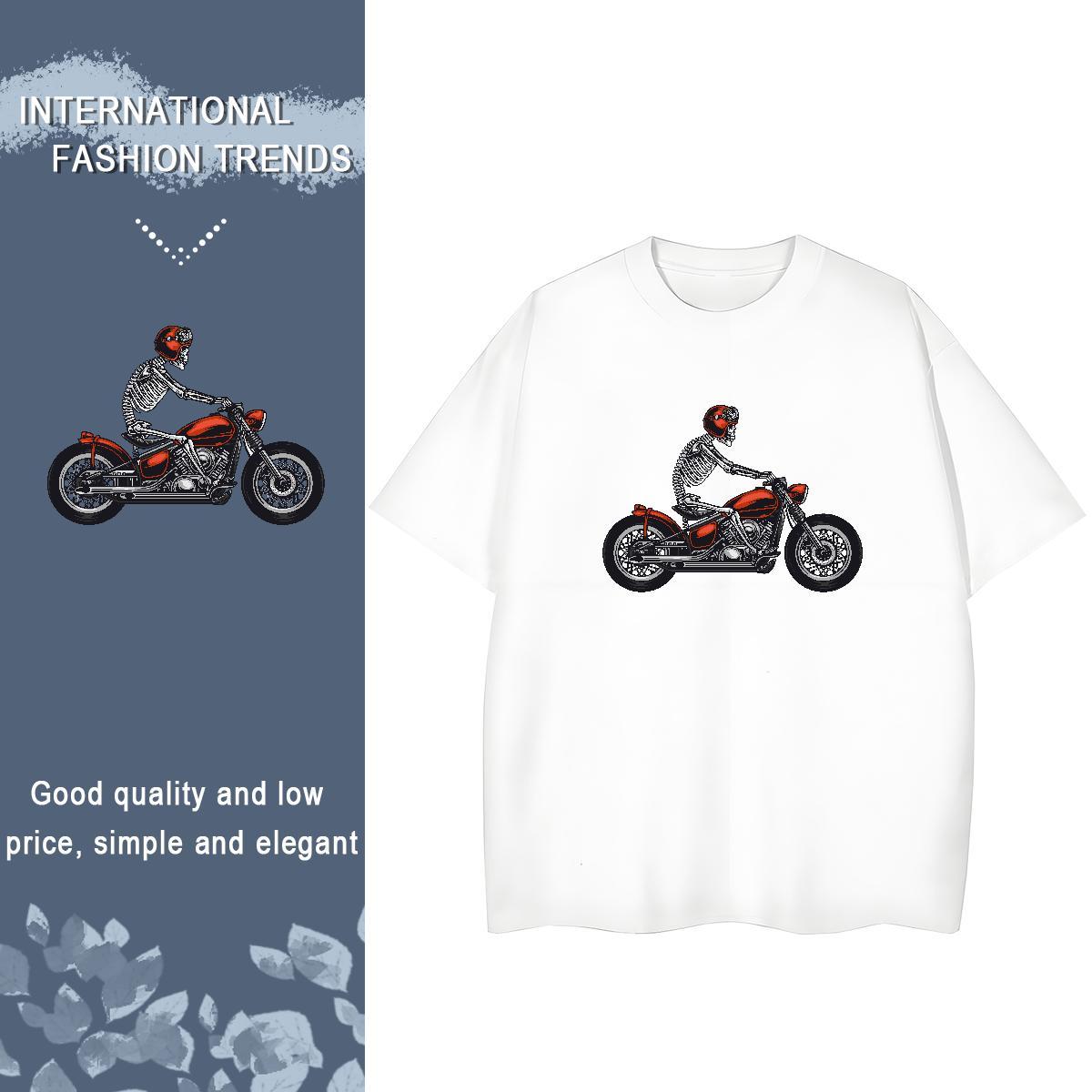 Brand T Shirts Women 230g 100% Cotton Crew Neck Sports Casual skull Women Tshirts Soft Customized Print Tops